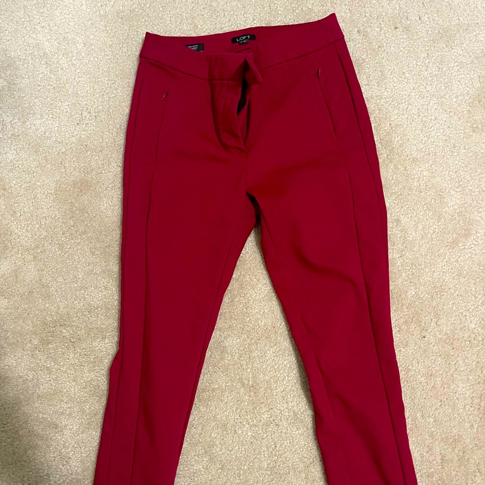 Loft women’s red maroon work pants